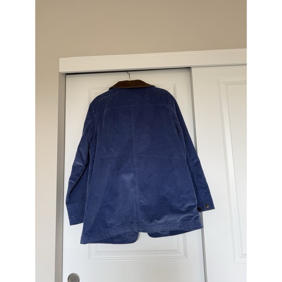 VTG L.L. Bean Corduroy Lined Chore Barn Jacket Coat Blue Womens Canvas SZ M Mint - Picture 5 of 7